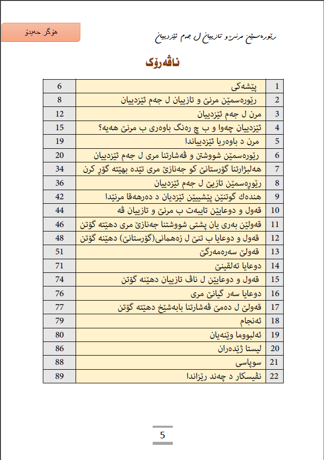 رێورسمێن مرنێ وتازییان ل جەم ئێزدیان - هۆگر حەیدۆ